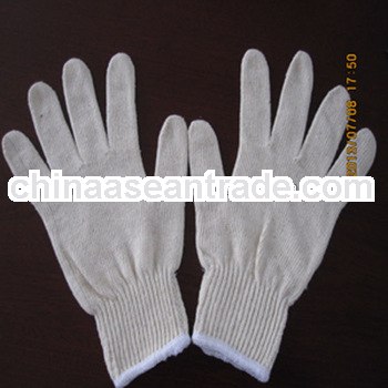 Bleach whited cotton knitted heat resistant gloves