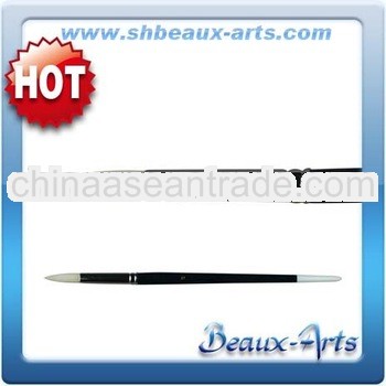 Bleached Bristle Round Brushes Oil with Long, black lacquered handle with white tip