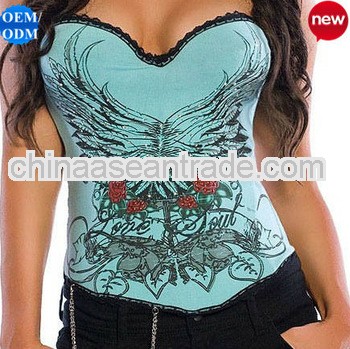 Blue Animal Printed Rhinestone Corset (3103)