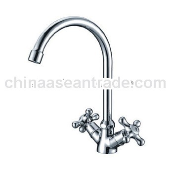 Brass Dual Handle Kitchen Appliance Waterfall Tap Mixer Faucet HTKF-2415