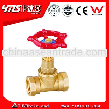 Brass compression stop valve with iron hand wheel