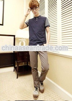 Brief Style Double Zipper Designed Back Pocket Pants Grey CP12091103-6