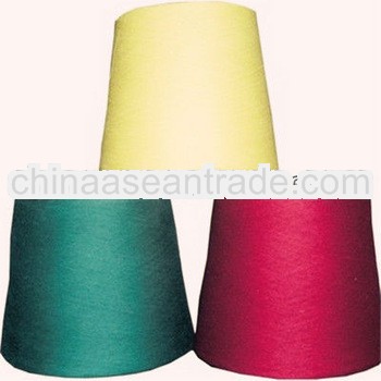Bright Ring 30s/3 dope dyed yarn with plastic cones in white or colors / 100 polyester spun yarn