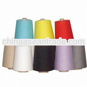 Bright / TFO dope dyed yarn with plastic cones in white or colors / 100 polyester spun yarn