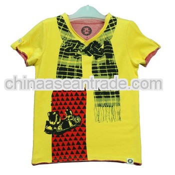 Bright Yellow Sunny Baby Boy Printed Pattern T shirts