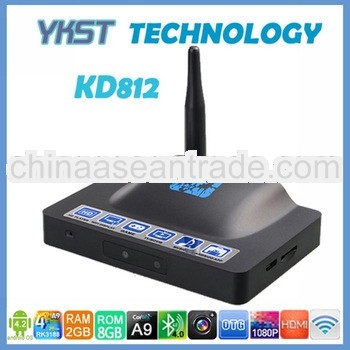 Built-in 2.0MP Camera 2GB DDR3 KD812 tv magic box RK3188 Quad Core Mini PC Android TV Box 8GB Blueto