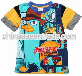 C2625# Child summer short sleeve printed cartoon t shirt