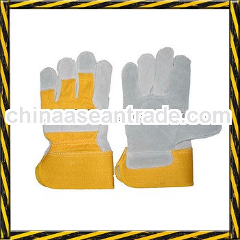 CE en420 Industrial leather working glove with safety cuff, leather glove