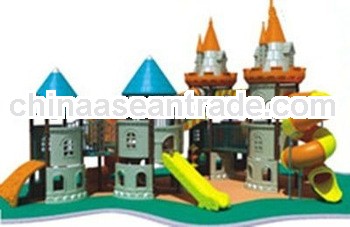 CE proved kids outdoor castle playground tube spiral slides (KYV-112-2)