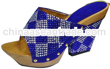 CH6131-blue Italy Lady high heel dress sheos ,Rhinestone shoes