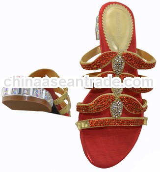 CSB1027-red Italy Lady sandlas shoes ,Rhinestone shoes