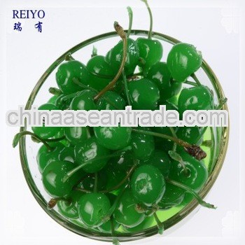 Canned cherries jars green in syrup 850ml in China with stem 2013