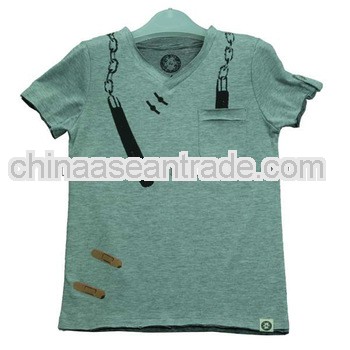 Causual Short Sleeve Collarless Kids Clothes 2013