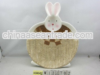 Ceramic Easter Plate with Rabbit Design