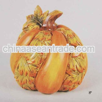 Ceramic Harvest Swirl Pumpkin ornament for halloween