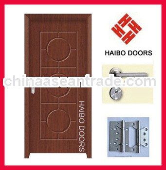 Cheap Interior MDF wooden PVC laminated Door for rooms (HB-8124)