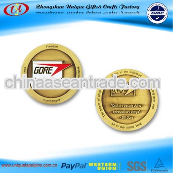 Cheap custom metal gold challenge coin