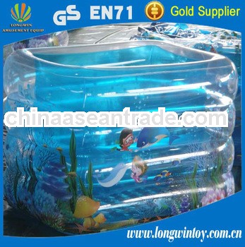 Cheap portable cartoon printed promotion custom pvc inflatable swim pool for kids