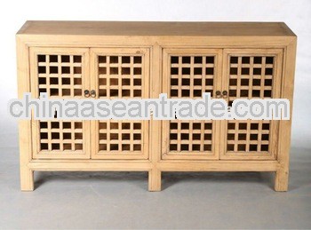 Chinese antique natural recycle wood bleached kitchen cabinet