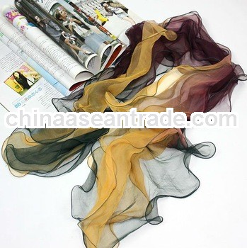 Chinese suzhou fashion lady long real chiffon silk scarves