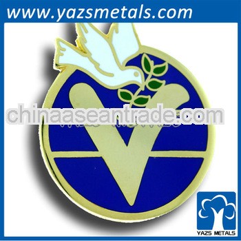 Clasic new enamel lapel pins with v dove