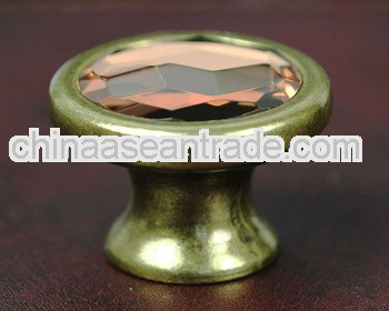 Classic Copper Flat Crystal Door Knob