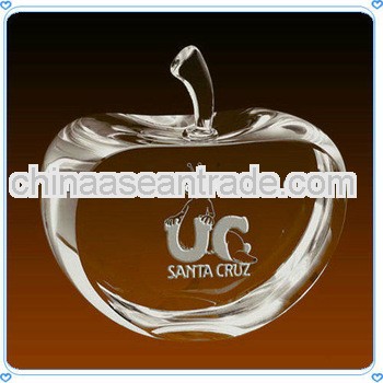 Clear Crystal Laser Engraving Apple for Corporate Gifts