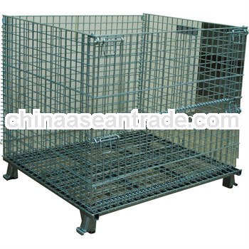 Collapsible wire containers with zinc-plated finish