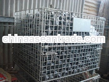 Collapsible wire mesh container cage