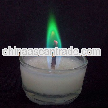 Color flame candle white in glass holder