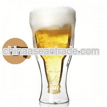 Competitive Price Good Quality Clear High Borosilicate Glass double wall champagne glass cup