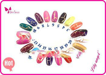 Crackle nail polish in nail polish art by Lilyangel