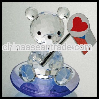 Crystal Bear with national flag