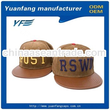 Custom Pattern Lambskin Leather Snapback cap