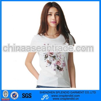 Custom Rhienstone T Shirt for woman,100%cotton T shirts