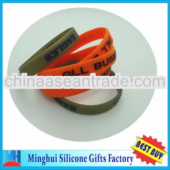 Custom Silicone Wrist Band,Silicone Bangle With Printing Words