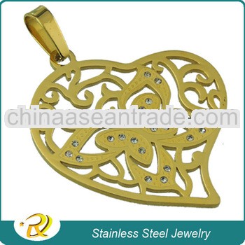 Custom Wholesale Stainless Steel Jewelry Gold Heart Pendant D-059G