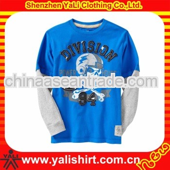 Custom colored long sleeves applique graphic tshirts
