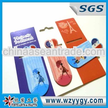 Custom pvc folding printable bookmark with magnet for kids