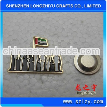 Customized Design Cheap Enamel Pins For UAE National Day Souvenirs Promotional Dubai Badge With Gold