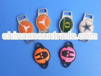 Customized PVC rubber shoelace charms metal shelace charms