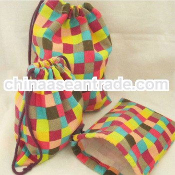 Customized eco promotional drawstring bag cotton