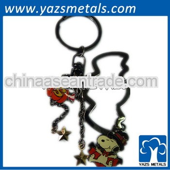 Customized iron pear nickel metal keychains with silk screen printing for sport