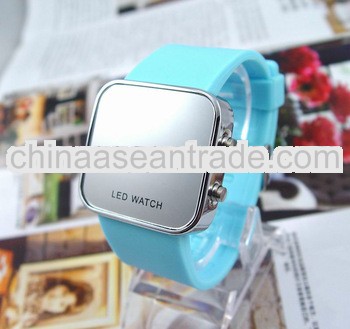 Cute Jelly LED Watch Silicone sport watch mirror