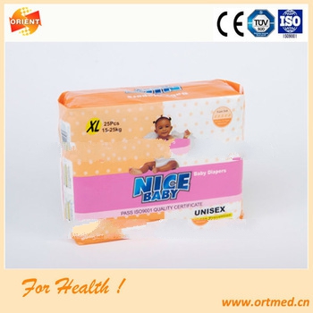 Cute cartoon printed instant absorbent baby diaper with side leakproof