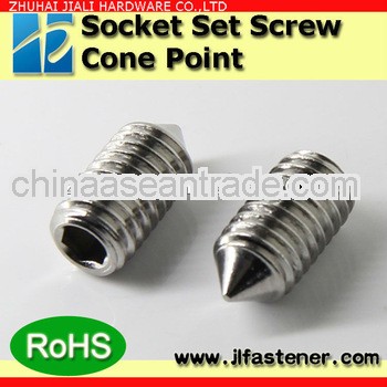 DIN914 Stainless steel hexagon cone point set screw