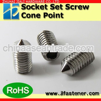 DIN914 hot-galvanize hexagon cone point set screw