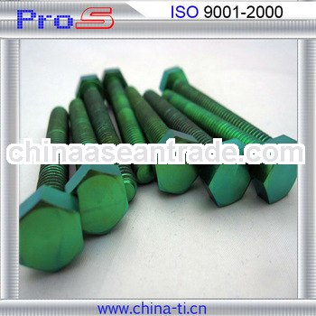DIN933 M8x60 green anodized titanium hex bolts for motorcycle