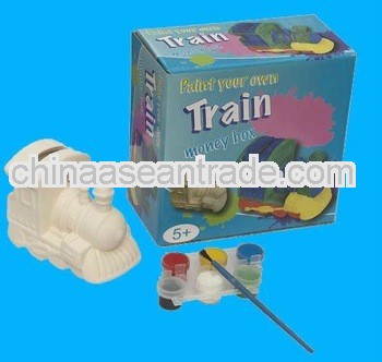 DIY paint ceramic train money bank