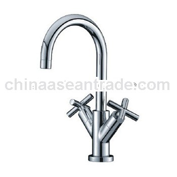 Deck-Mounted Brass Dual Handle Sanitary Ware Kitchen Faucet HTKF-2401